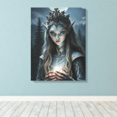 Sylvarae Nightwhisper Betoverde Elfen Tovenares Canvas Afdruk (Insitu (Houten vloer))