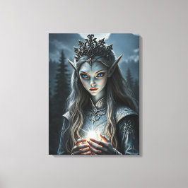Sylvarae Nightwhisper Betoverde Elfen Tovenares Canvas Afdruk