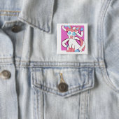 Sylveon (pokemon) vierkante button 5,1 cm (In situ)