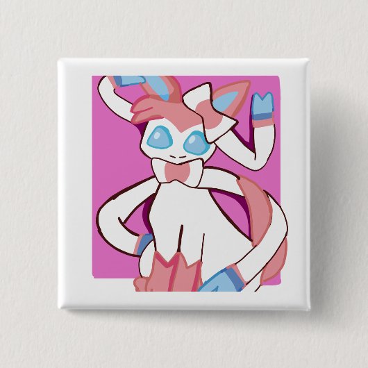 Sylveon (pokemon) vierkante button 5,1 cm (Voorkant)