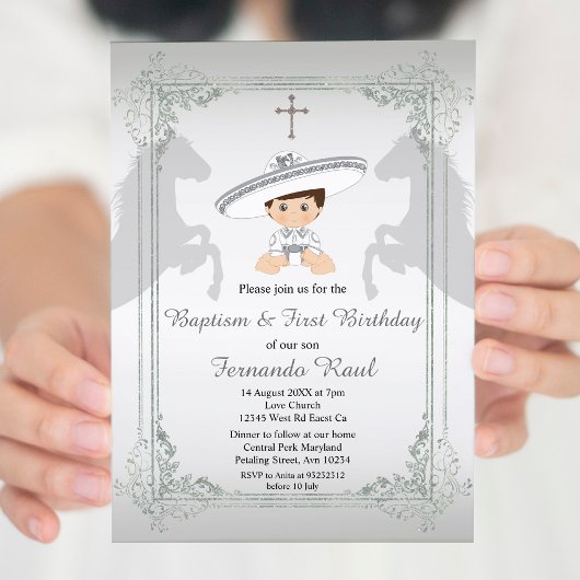 Sylver Fiesta Jongensdoop en verjaardagsuitnodigin Kaart