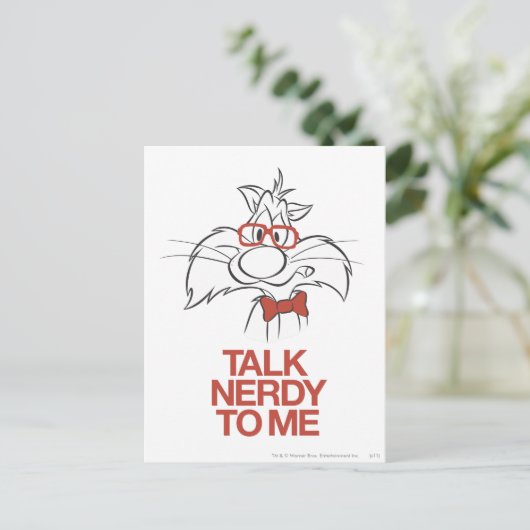 SYLVESTER™ - Bespreek Nerdy bij mij Briefkaart (Staand voorkant)