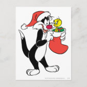 Sylvester Cat met Stocking Feestdagenkaart (Voorkant)