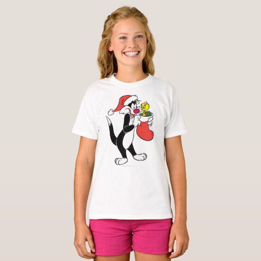 Sylvester Cat met Stocking T-shirt (Voorkant volledig)