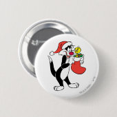 SYLVESTER™ Kat met kous Ronde Button 5,7 Cm (Voorkant /achterkant)