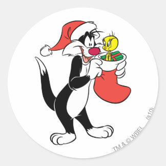SYLVESTER™ Kat met kous Ronde Sticker