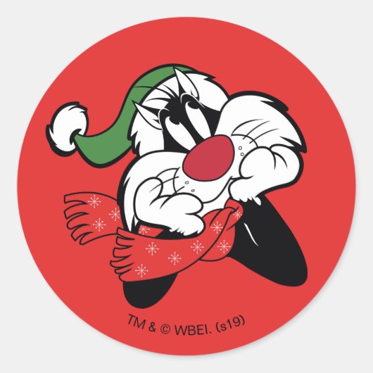 SYLVESTER™ kerstgedachten Ronde Sticker (Voorkant)