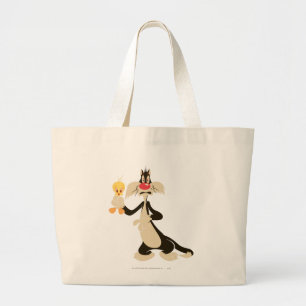 SYLVESTER™ met TWEETY™ Grote Tote Bag
