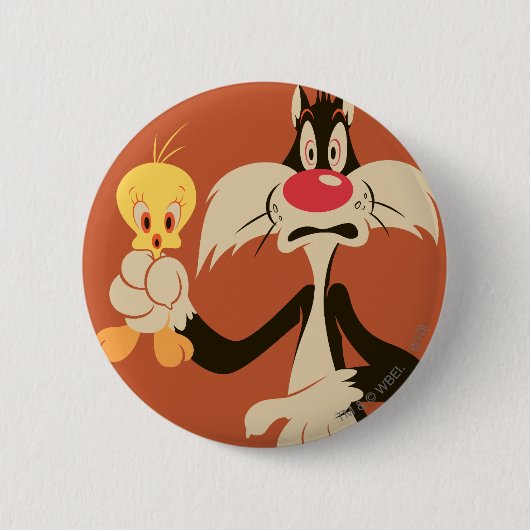 SYLVESTER™ met TWEETY™ Ronde Button 5,7 Cm (Voorkant)