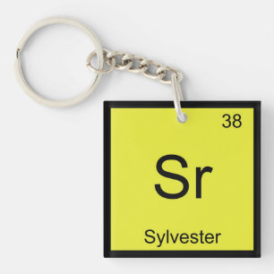 Sylvester Naam Chemie Element Periodiek Systeem Sleutelhanger