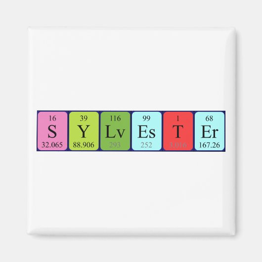 Sylvester periodieke tabelnaam magnet (Voorkant)