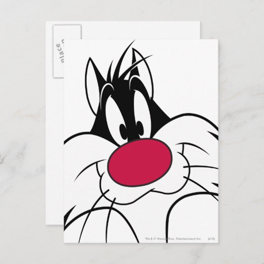 SYLVESTER™ Red Nose Face Briefkaart (Voorkant / Achterkant)