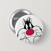 SYLVESTER™ Red Nose Face Ronde Button 5,7 Cm (Voorkant /achterkant)
