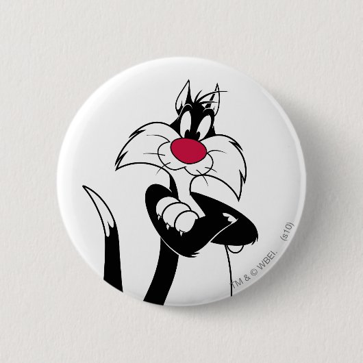 SYLVESTER™ Red Nose Ronde Button 5,7 Cm (Voorkant)