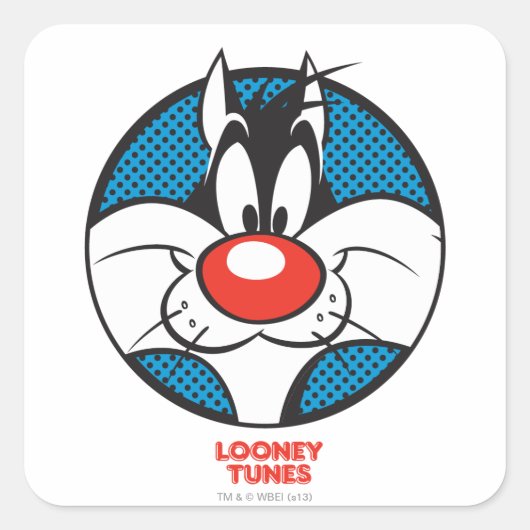 SYLVESTER™ Stippenpictogram Vierkante Sticker (Voorkant)