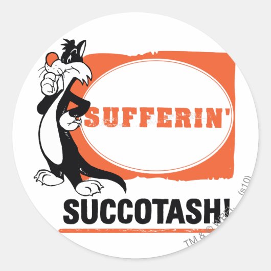 SYLVESTER™ Sufferin' Succotash! Ronde Sticker (Voorkant)
