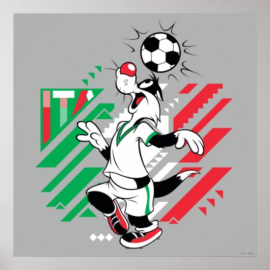 SYLVESTER™ Team Italië Voetbal Grafisch Poster (Voorkant)