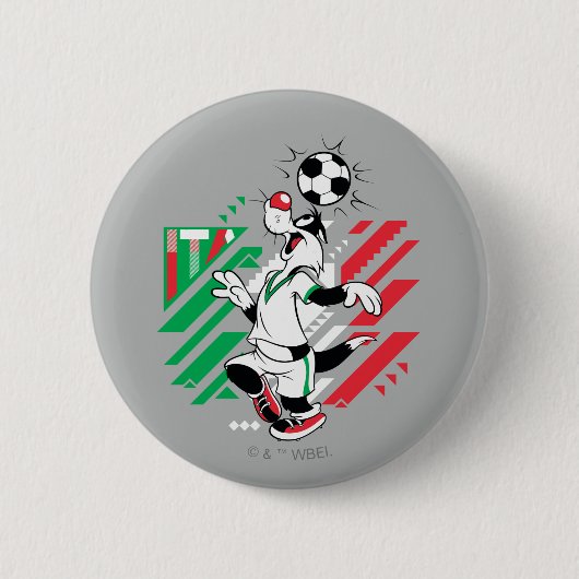 SYLVESTER™ Team Italië Voetbal Grafisch Ronde Button 5,7 Cm (Voorkant)
