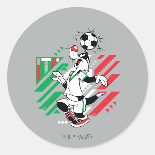 SYLVESTER™ Team Italy Soccer Graphic Ronde Sticker (Voorkant)