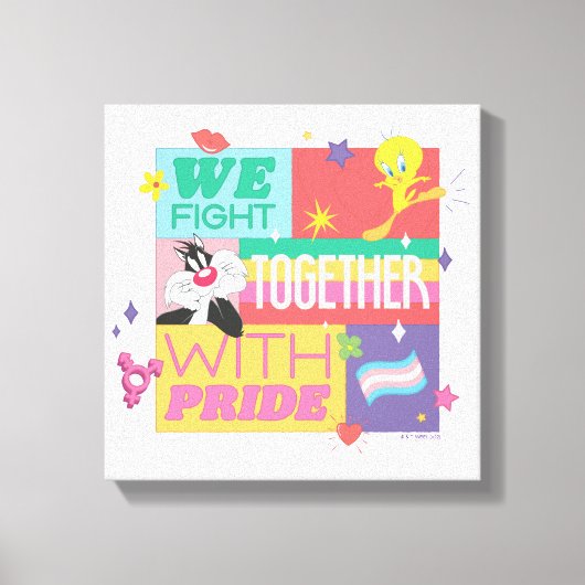 SYLVESTER™ & TWEETY™| We Fight Together With Pride Canvas Afdruk (Voorkant)