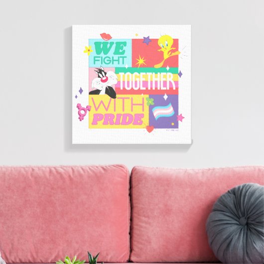 SYLVESTER™ & TWEETY™| We Fight Together With Pride Canvas Afdruk (Insitu (Woonkamer))