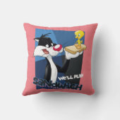 SYLVESTER™ & TWEETY™ "We gaan sandwich spelen" Kussen (Achterkant)