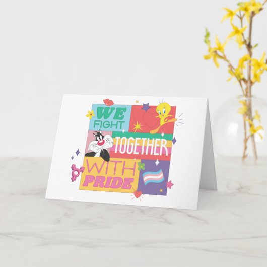 SYLVESTER™ & TWEETY™| We vechten samen met trots Kaart (Gele Bloem)