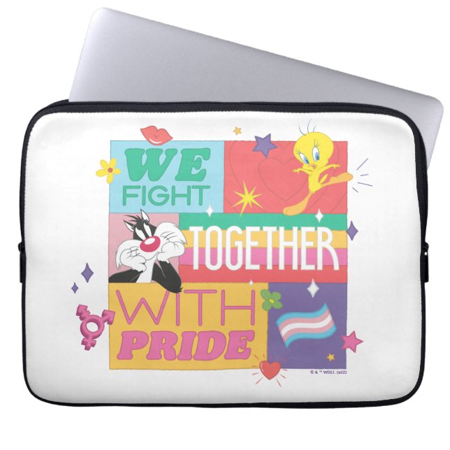 SYLVESTER™ & TWEETY™| We vechten samen met trots Laptop Sleeve (Voorkant)