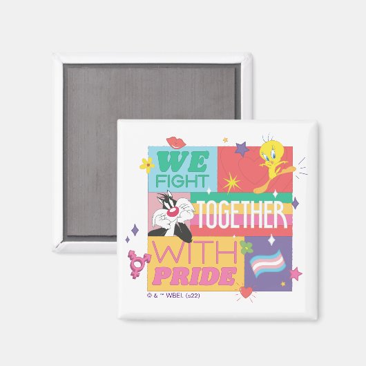 SYLVESTER™ & TWEETY™| We vechten samen met trots Magneet (Voorkant / Achterkant)