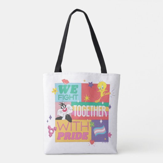 SYLVESTER™ & TWEETY™| We vechten samen met trots Tote Bag (Achterkant)