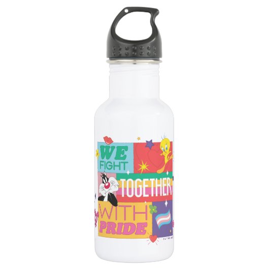SYLVESTER™ & TWEETY™| We vechten samen met trots Waterfles (Voorkant)