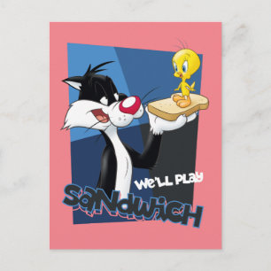 SYLVESTER™ & TWEETY™ "We'll Play Sandwich" Briefkaart