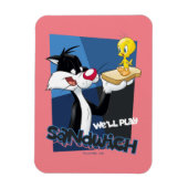 SYLVESTER™ & TWEETY™ "We'll Play Sandwich" Magneet (Verticaal)