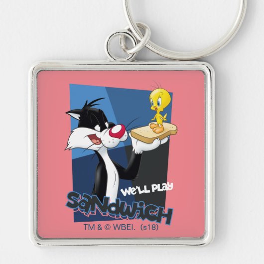 SYLVESTER™ & TWEETY™ "We'll Play Sandwich" Sleutelhanger (Voorkant)