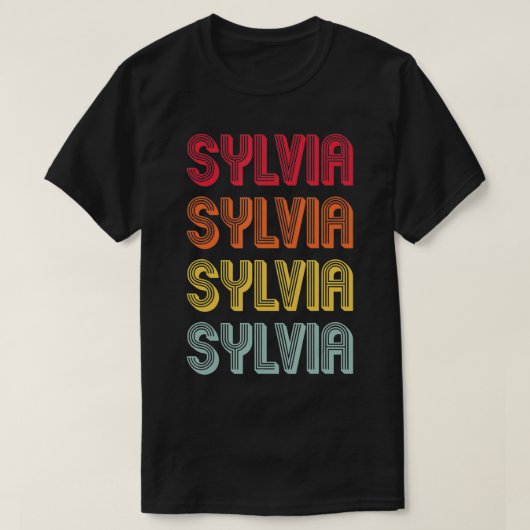 SYLVIA Gift Name Persoonlijke Retro 80s 90 T-shirt (Design voorkant)