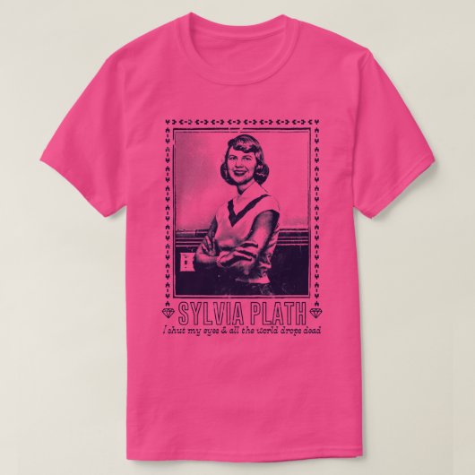 Sylvia Plath Retro Fan Art Design 1 T-shirt (Design voorkant)