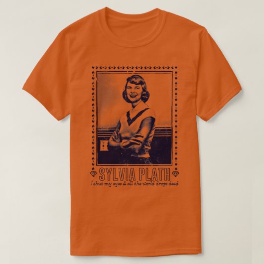 Sylvia Plath Retro Fan Art Design 1 T-shirt (Design voorkant)