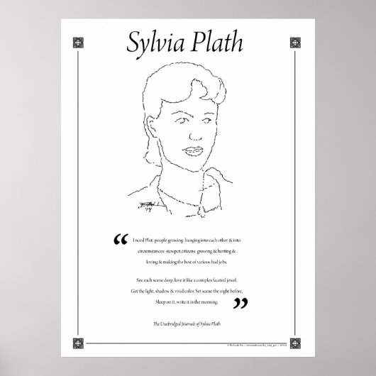 Sylvia Plath Writing Quote Poster (Voorkant)