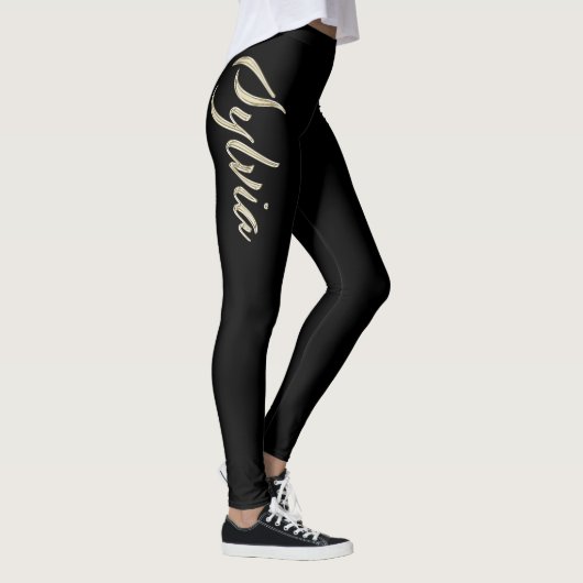 Sylvia white gold Handwriting Hose Leggings (Rechts)