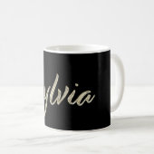 Sylvia white gold Handwriting Tasse Kaffeetasse Koffiemok (Voorkant rechts)