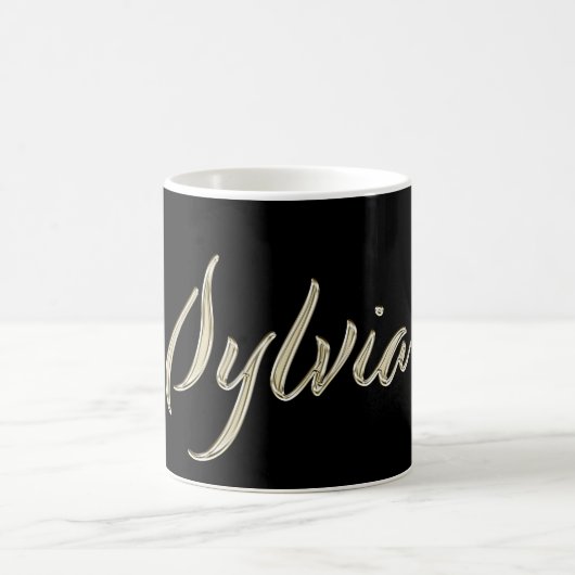 Sylvia white gold Handwriting Tasse Kaffeetasse Koffiemok (Center)