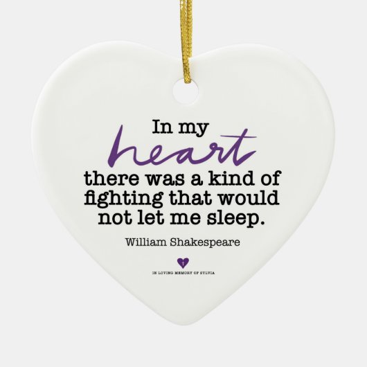 SylviasStory Heart Shakespeare Ornament (Voorkant)