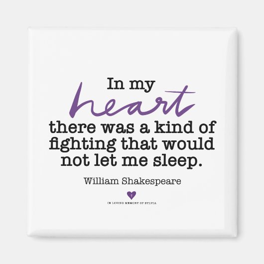 SylviasStory Shakepseare Magnet (Voorkant)