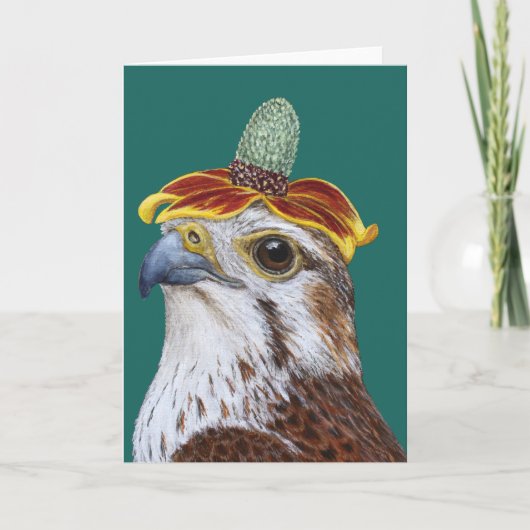 Sylvie the prairie falcon Folded Wenskaart Kaart (Voorkant)
