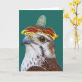 Sylvie the prairie falcon Folded Wenskaart Kaart (Gele Bloem)