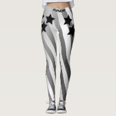 Symanse monogramme zwarte grijze verloopgym leggings (Voorkant)