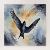 Symbiotic Sky Dancer: Graceful Swift Bird Legpuzzel (Horizontaal)