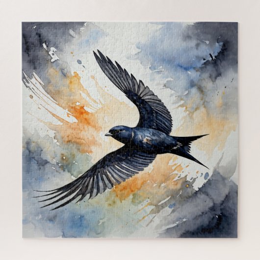 Symbiotic Sky Dancer: Graceful Swift Bird Legpuzzel (Verticaal)