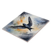 Symbiotic Sky Dancer: Graceful Swift Bird Tegeltje (Zijkant)