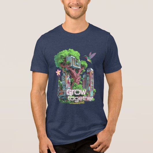 symbiotische stad Tri-Blend shirt (Voorkant)